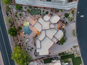 Aerial view of a pool area