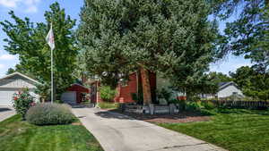 Concrete driveway to back detached garage