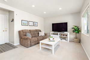 Family Room with French doors to backyard