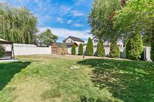 Fenced backyard