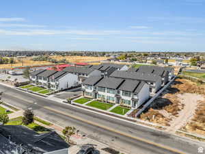 Aerial view of residential area