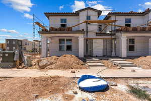 Unfinished property with a tiled roof