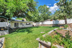 View of yard with a garden