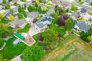 Aerial view of residential area