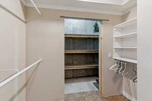 View of walk in closet