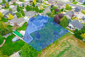 Aerial view of residential area