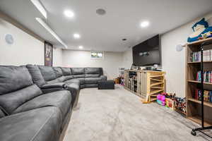 Downstairs family room.