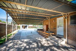 View of back covered patio.