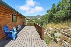 Deck with a mountain view