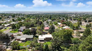 Aerial view of residential area