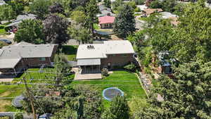 Aerial perspective of suburban area