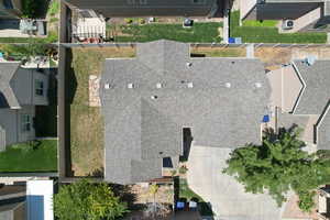 Aerial view of residential area