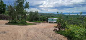View of street with a view of countryside and a mountain view