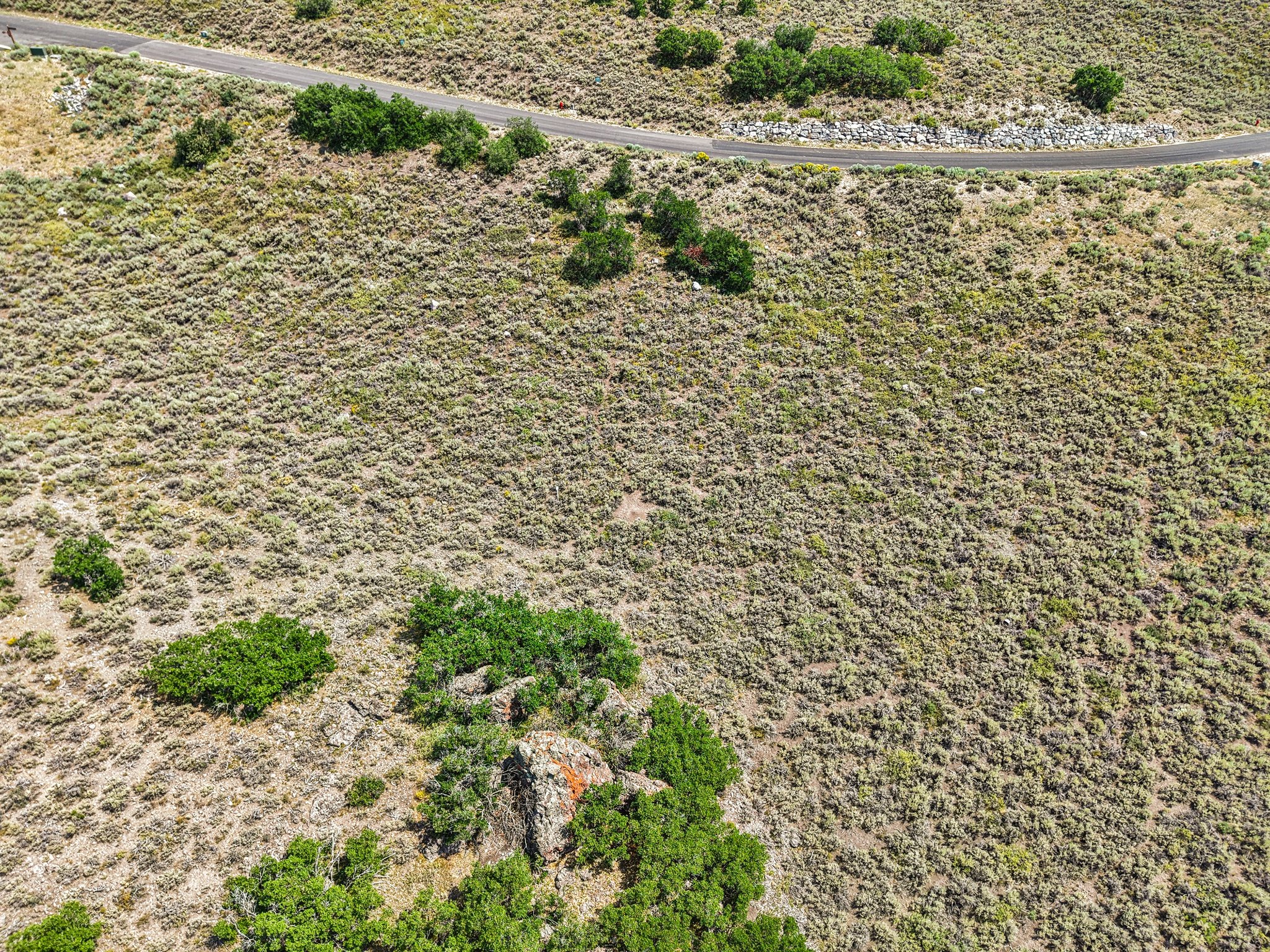 Overview of rural landscape featuring a desert landscape