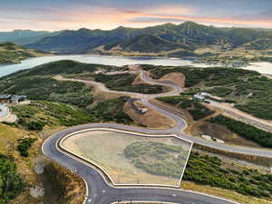 Mountain view with a large body of water