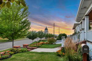 Yard at dusk with a yard