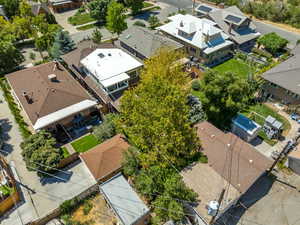 Aerial perspective of suburban area
