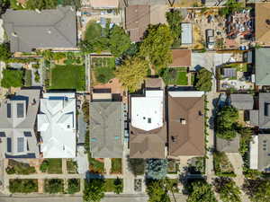 Aerial perspective of suburban area