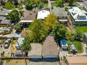 Aerial view of residential area