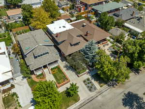 Aerial perspective of suburban area