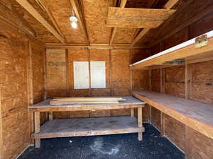 Interior of workshop/storage shed