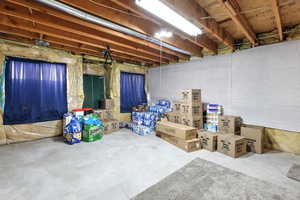 View of unfinished basement