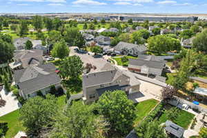 Aerial view of residential area
