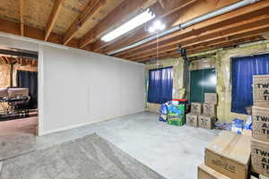 View of unfinished basement