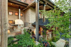 Property entrance with stunning stonework