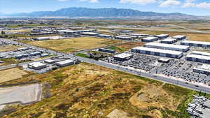 Drone / aerial view of a mountainous background