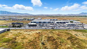 Drone / aerial view of a mountainous background