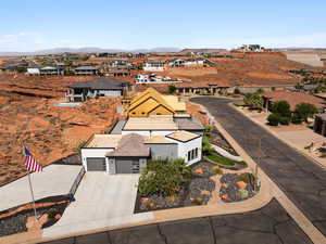 Aerial perspective of suburban area
