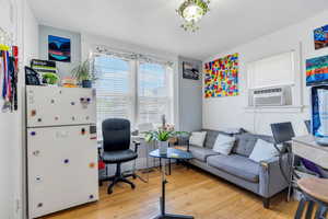 Office featuring light wood finished floors
