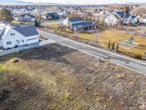 Aerial perspective of suburban area