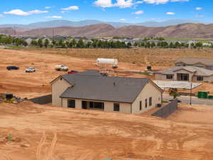 View from above of property with mountains
