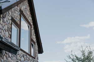 Exterior view of stone siding
