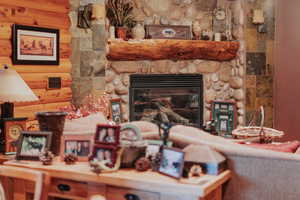 Detailed view of a fireplace