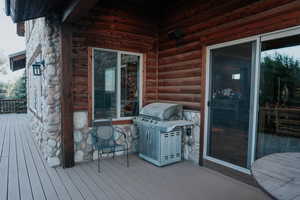 Wooden deck with grilling area