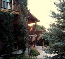 View of home's exterior featuring log exterior