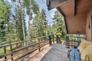 View of wooden deck