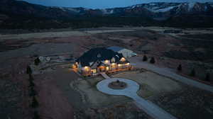 Birds eye view of property featuring a mountain view