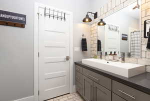 Bathroom featuring vanity