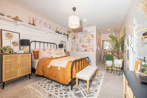 Bedroom with recessed lighting