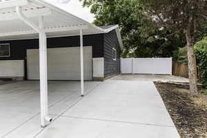 Garage with driveway