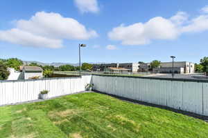 Backyard backs up to a school. Mountain views