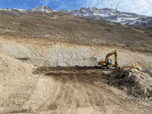 Exterior view of a mountainous background