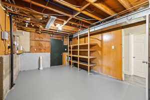 View of unfinished basement