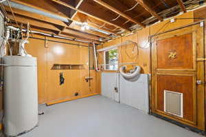 Basement with gas water heater