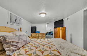 Bedroom featuring a textured ceiling