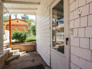 View of patio from laundry room